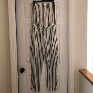 Navy & White strapless jumpsuit